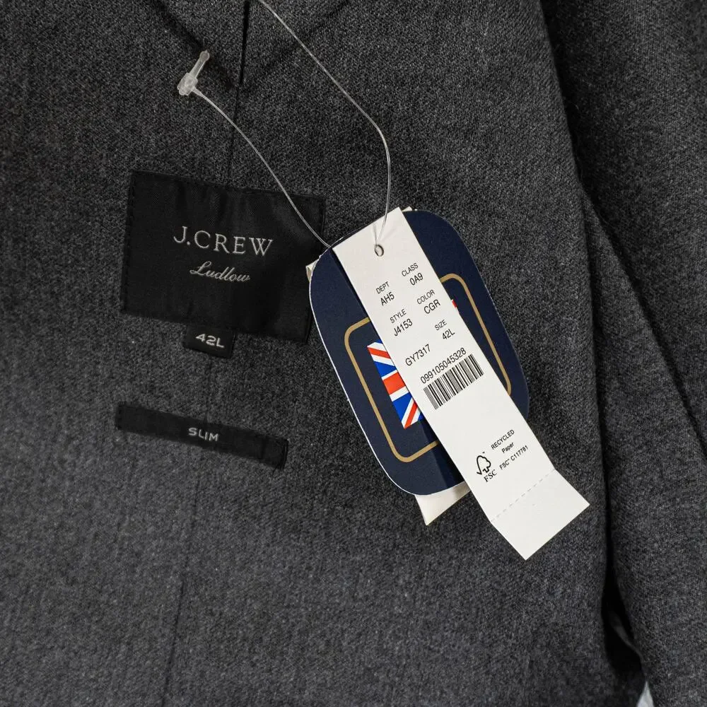 J.Crew Ludlow Slim-fit Unstructured suit Jacket English-wool Blend Twill 42L